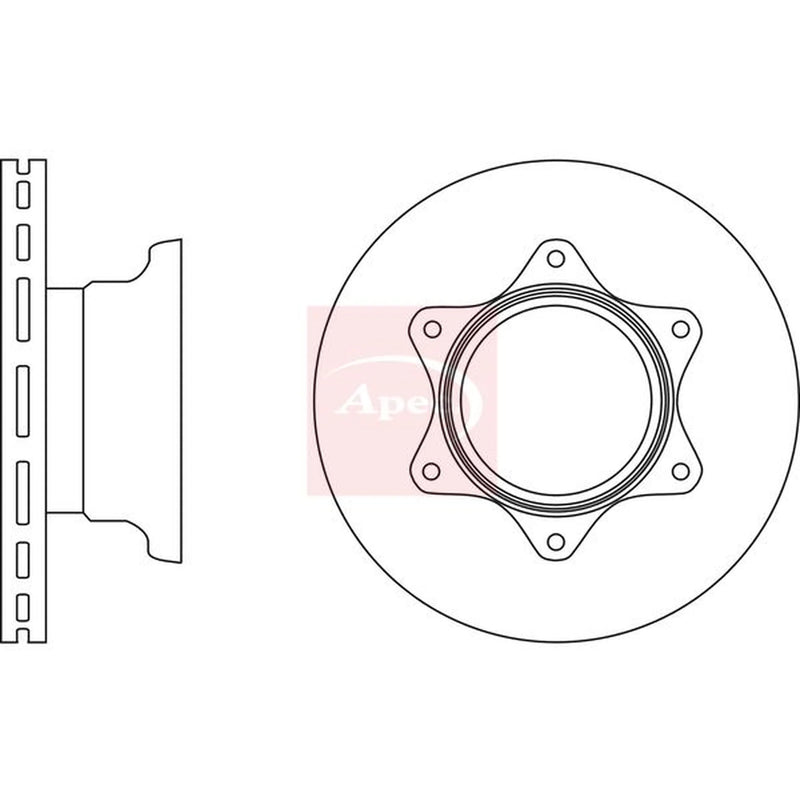 Apec 2 x Vented Rear Brake Discs DSK2796