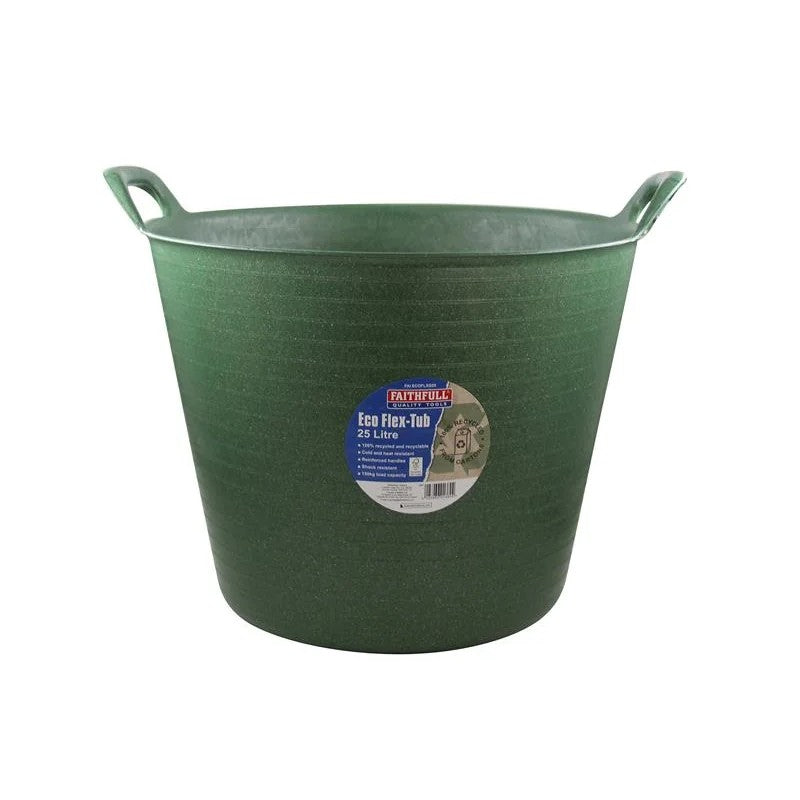 Faithfull Eco Flex Tub 25 litre - Recycled Green - FAIECOFLXG25