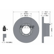 Textar 2 x Solid Front Brake Discs 92031500