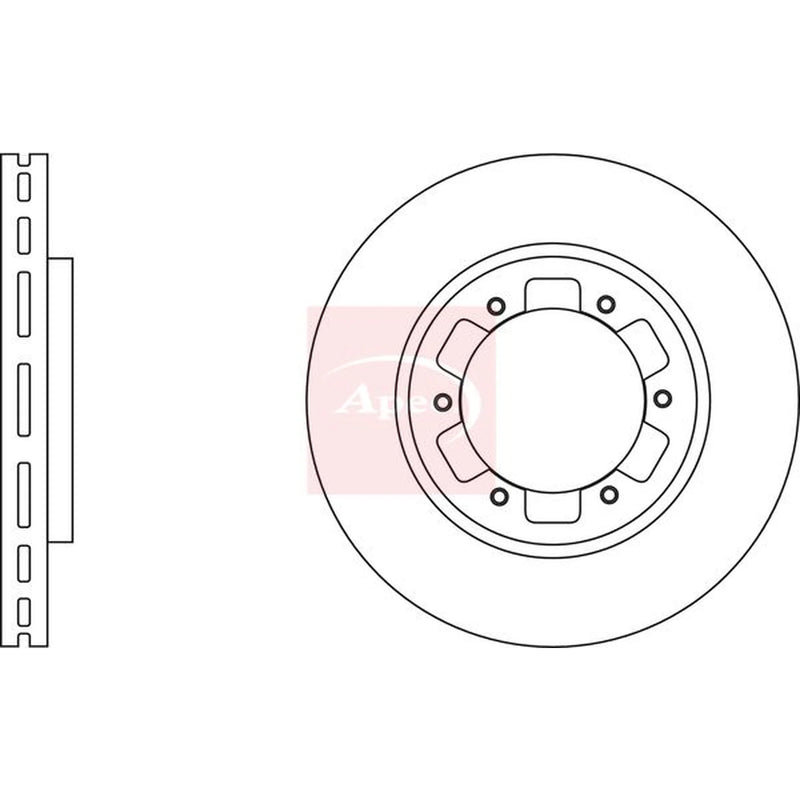 Apec 2 x Vented Brake Discs DSK2906