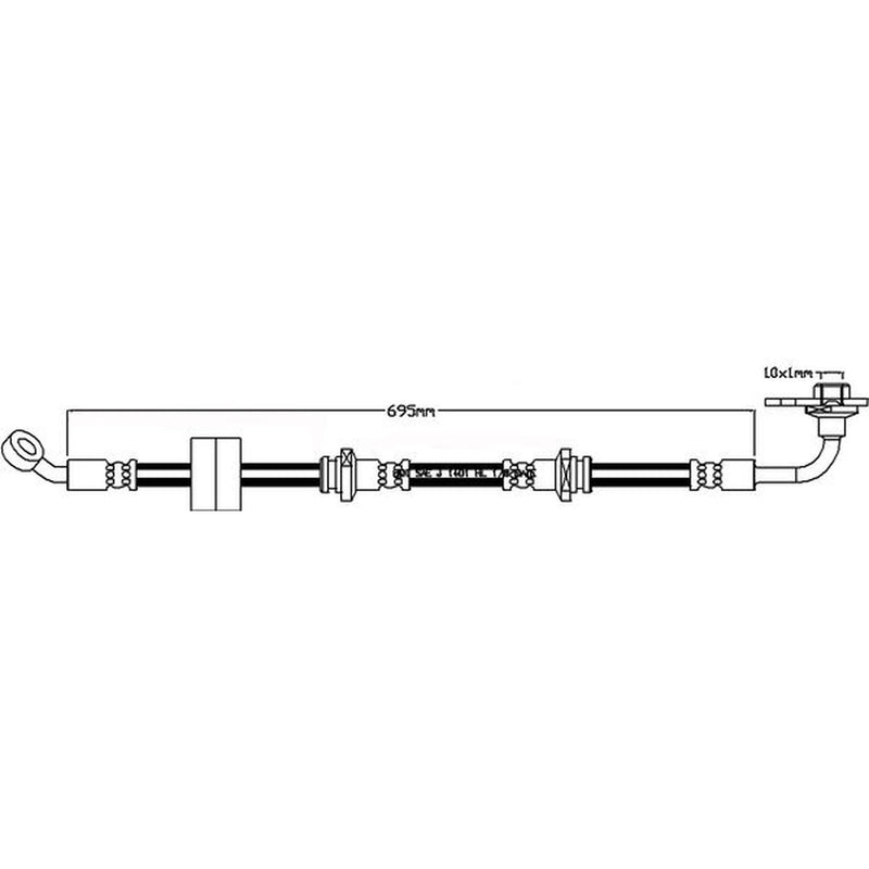 Juratek Brake Hydraulic Hose Line Front Left JBH1108L