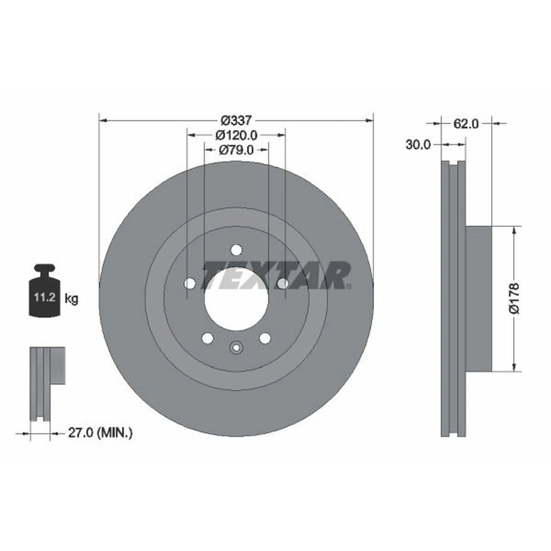 Textar 2 x Front Brake Discs 92134603