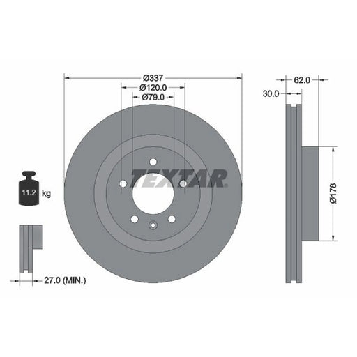 Textar 2 x Front Brake Discs 92134603