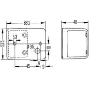 Hella Lamp Po White Grey 2PF Right 2PF 006 679-001 11025251 2PF 006 679-001