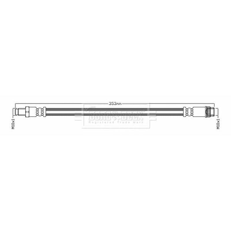 Borg & Beck Brake Hydraulic Hose Line Front Left BBH6232