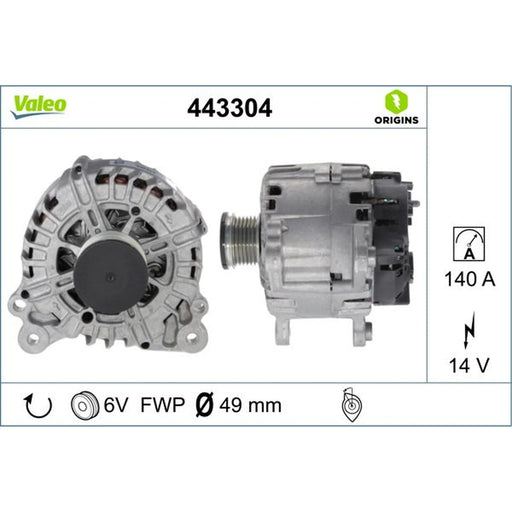 Valeo Car Alternator 12V 443304