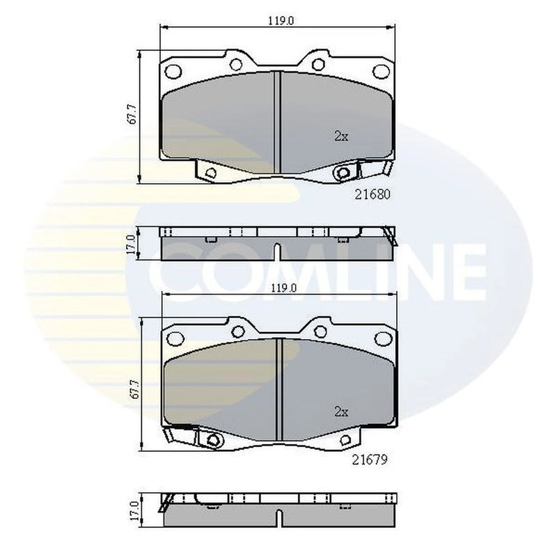 Comline 4 x Front Brake Pad Set CBP31574