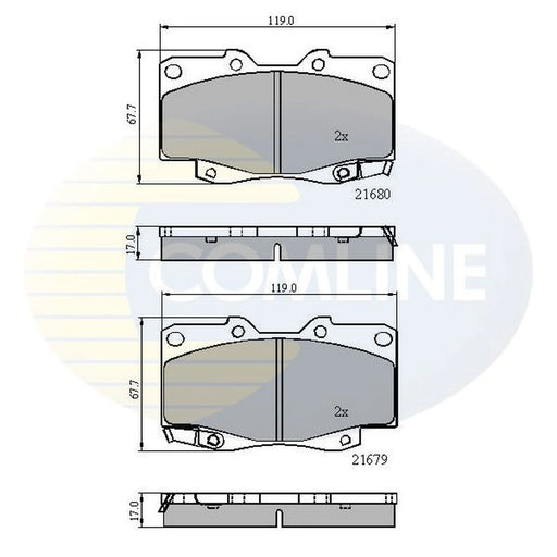 Comline 4 x Front Brake Pad Set CBP31574