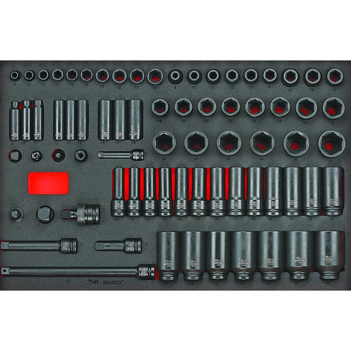 Teng Tools Impact Socket Set FOAM4X4 73 Pieces 3/8" & 1/2" Drive