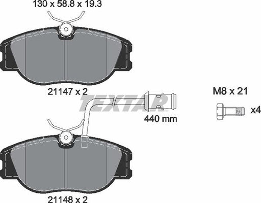 TEXTAR 2114703 Brake Pad Set Front Fits Alfa Romeo 164 Fiat Croma Lancia TEXTAR - Town Parts