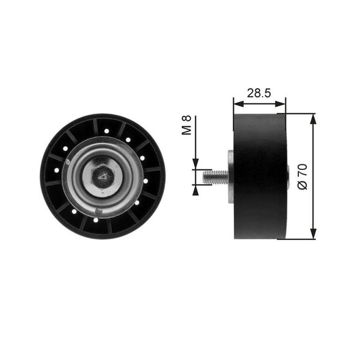Gates V-Ribbed Belt Deflection/Guide Pulley T36211