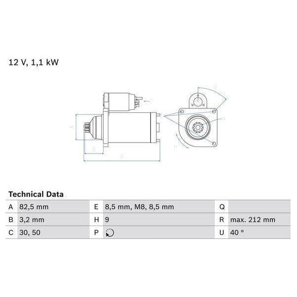 Bosch Reman Starter Motor 1982 0986019820 Bosch  - Town Parts