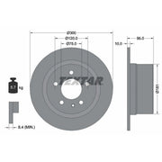 Textar 2 x Solid Rear Brake Discs 92067500
