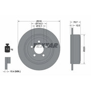 Textar 2 x Solid Rear Brake Discs 92202703