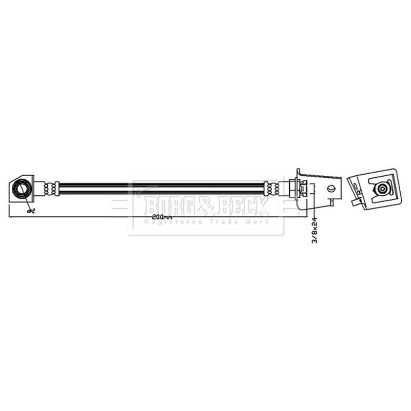 Borg & Beck Brake Hydraulic Hose Line Rear BBH7628