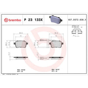 Brembo Rear Brake Pad Set P23133X