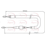 Apec Handbrake Cable Right Rear CAB1354