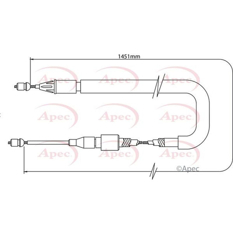 Apec Handbrake Cable Right Rear CAB1354