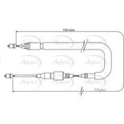 Apec Handbrake Cable Right Rear CAB1354
