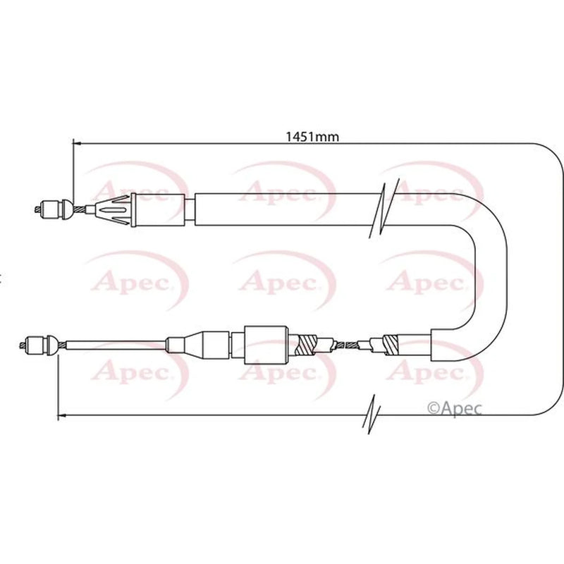 Apec Handbrake Cable Right Rear CAB1354