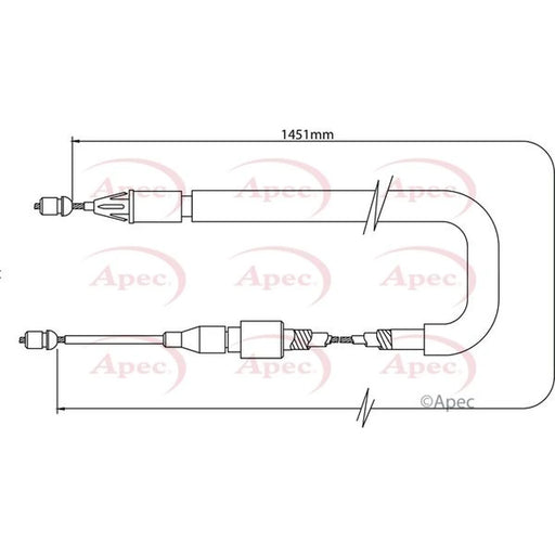 Apec Handbrake Cable Right Rear CAB1354