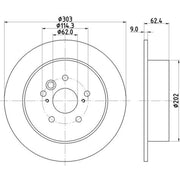 Mintex 2 x Solid Rear Brake Discs MDC1513