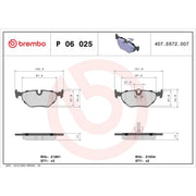 Brembo 4 x Rear Brake Pad Set P06025