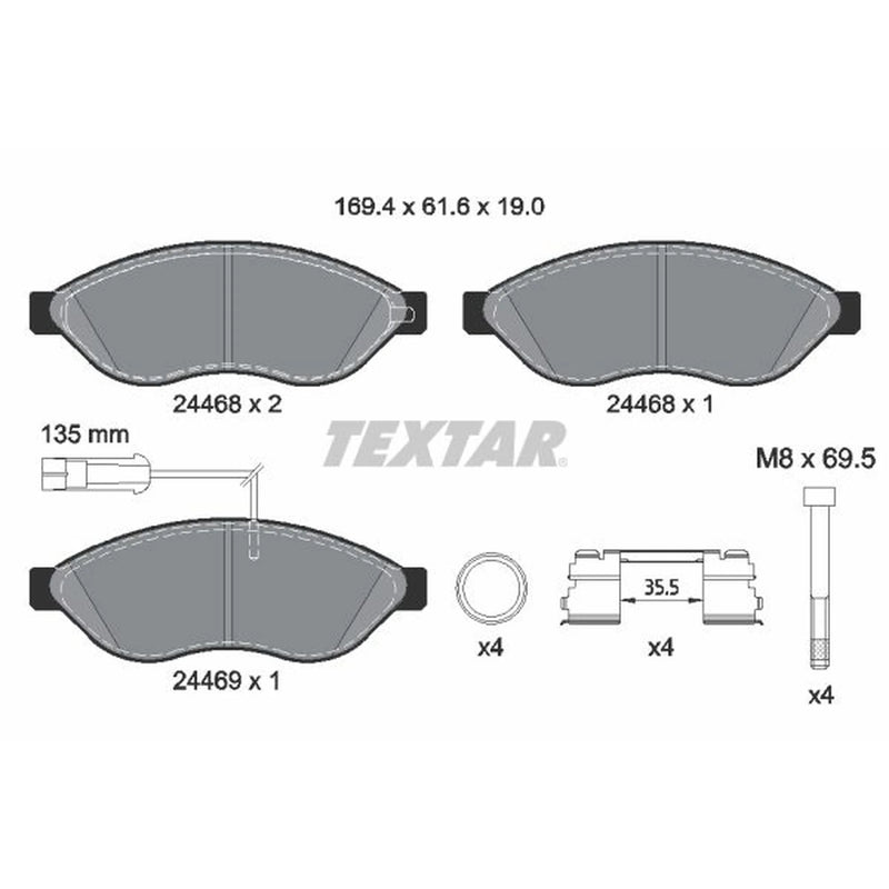 Textar Front Brake Pad Set 2446807