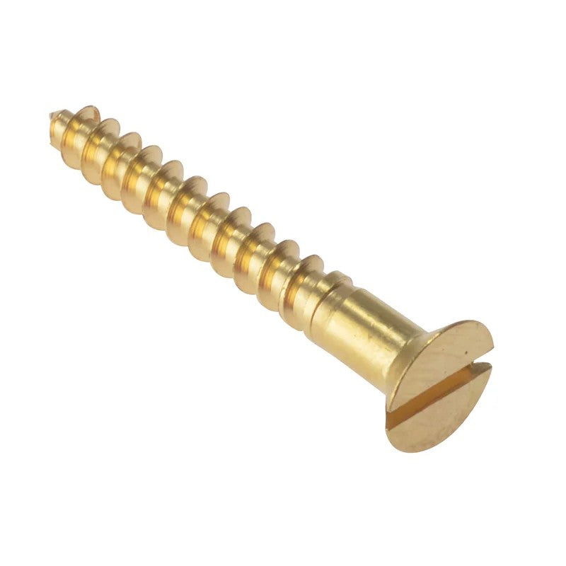 ForgeFix Wood Screw Slotted CSK Solid Brass 1.3/4in x 8 Box 200 - CSK1348BR