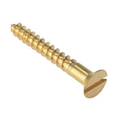 ForgeFix Wood Screw Slotted CSK Solid Brass 1.3/4in x 8 Box 200 - CSK1348BR