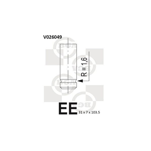 BGA Engine Exhaust Valve 31mm Head V026049