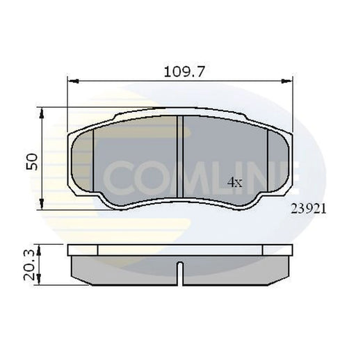 Comline 4 x Rear Brake Pad Set CBP01042