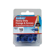 Plasplugs HWHS010 Heavy-Duty Plasterboard Fixings & Screws Pack of 10 - HWHS010