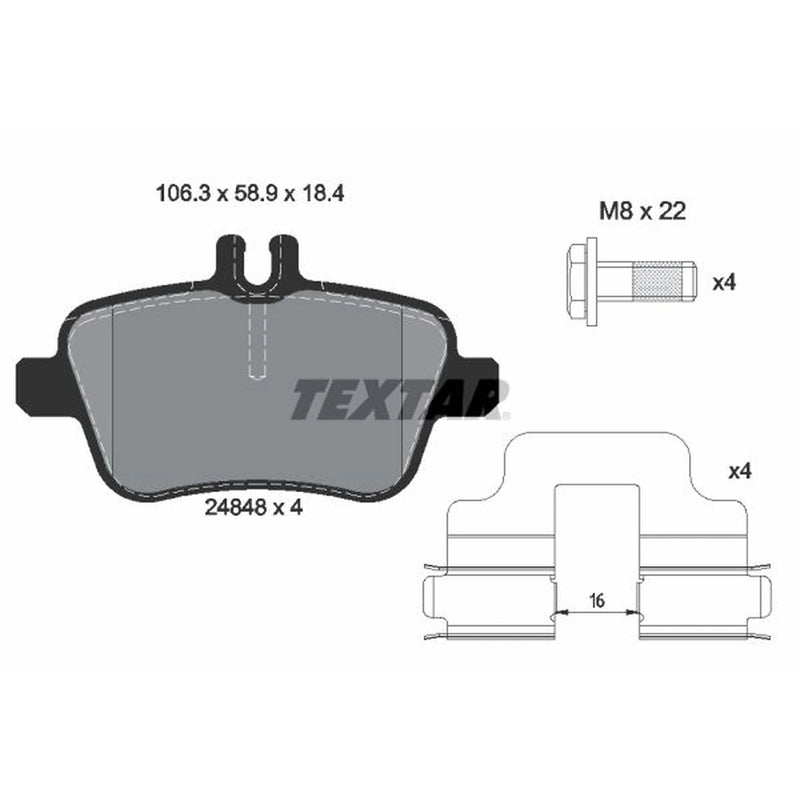 Textar Rear Brake Pad Set 2484803