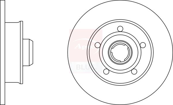 Apec 2 x Brake Disc Set Solid