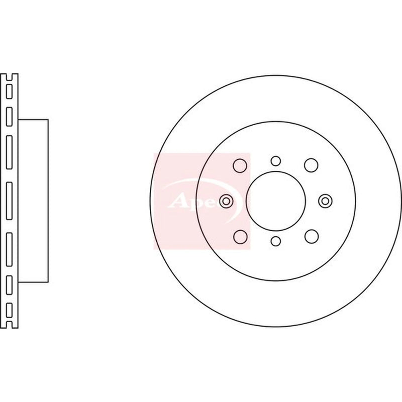 Apec 2 x Vented Front Brake Discs DSK2265