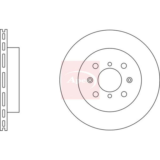 Apec 2 x Vented Front Brake Discs DSK2265