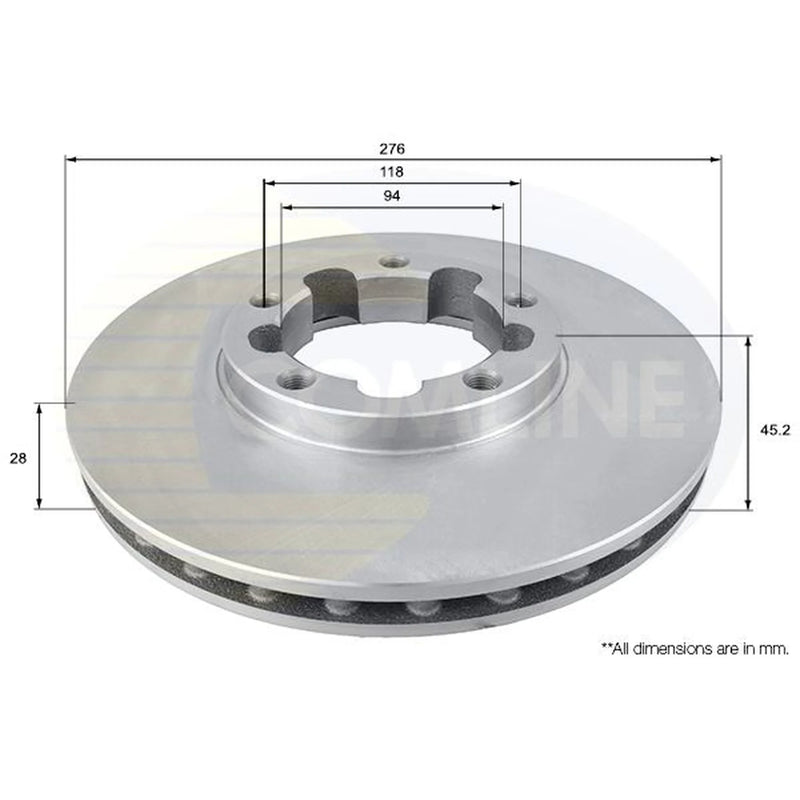 Comline Front Brake Discs ADC0280V