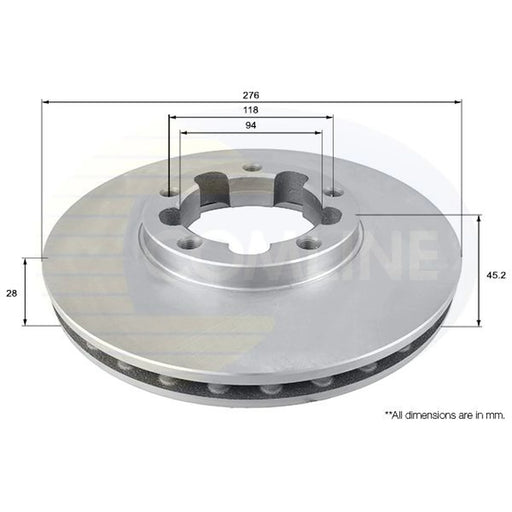 Comline Front Brake Discs ADC0280V