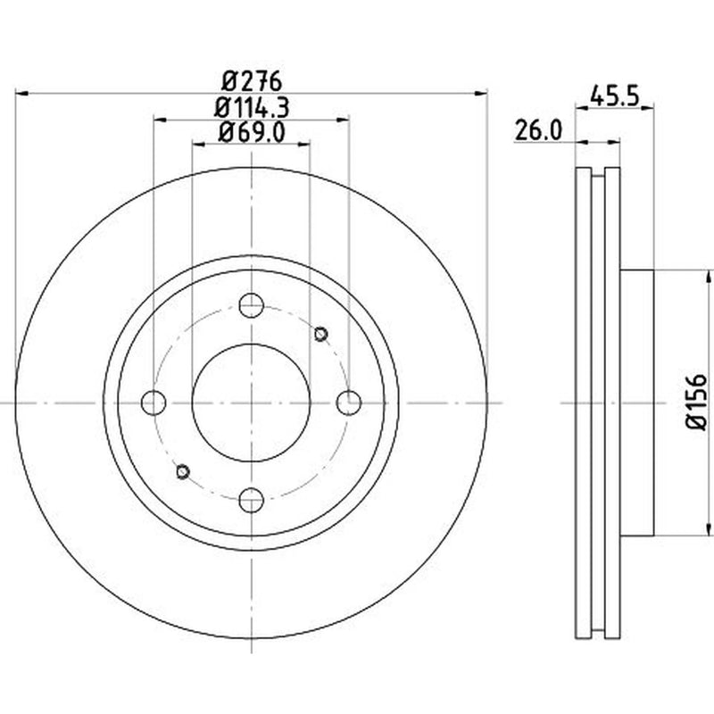 DON 2 x Front Brake Discs PCD13882