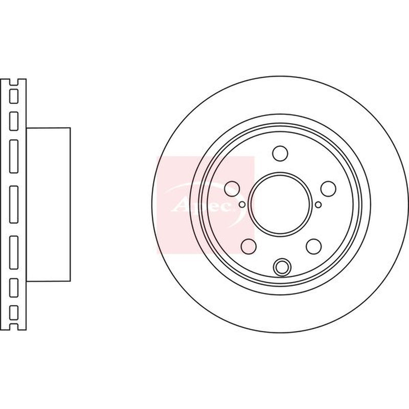 Apec 2 x Vented Rear Brake Discs DSK3165
