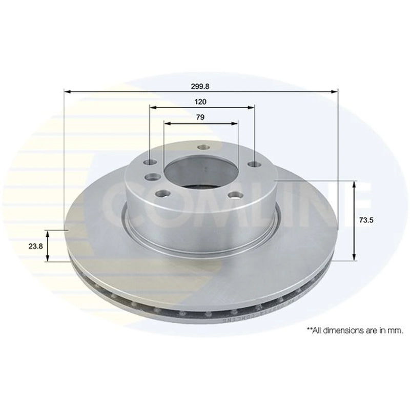 Comline 2 x Internally Vented Front Brake Discs ADC1728V