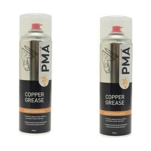 2x PMA Copper Grease High Temperature Aerosol Maintenance Spray 500ml COPGR PMA  - Town Parts