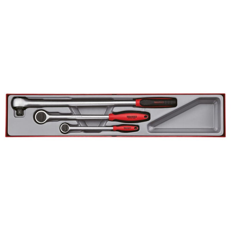 Teng Tools Long Arm Ratchet Set TTX4 3 Pieces 1/4" 3/8" 1/2" Drive