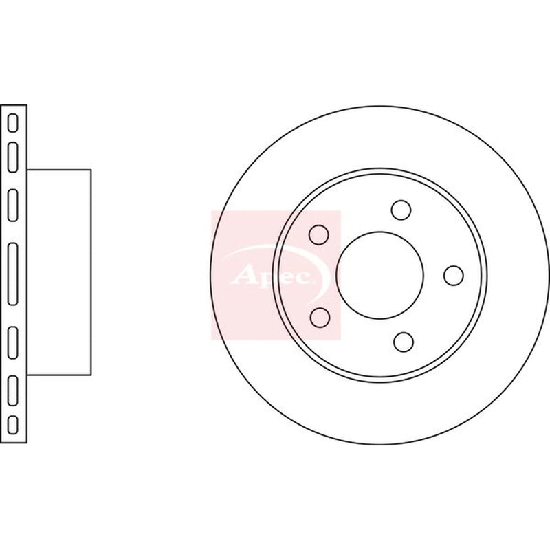 Apec 2 x Vented Front Brake Discs DSK2025