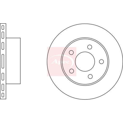 Apec 2 x Vented Front Brake Discs DSK2025