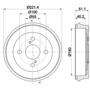 Mintex Brake Drum Assembly Rear MBD393