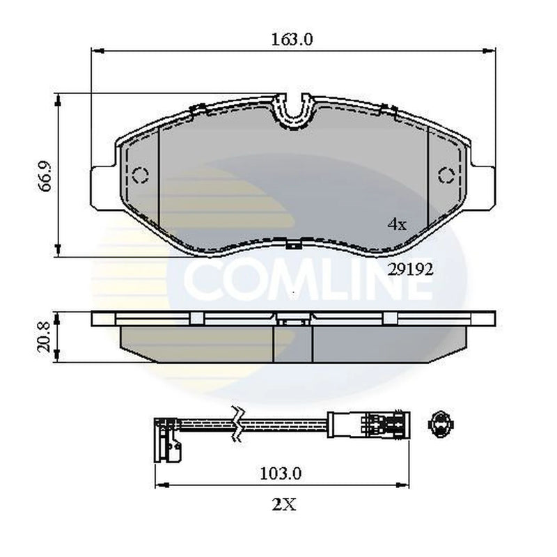 Comline 4 x Front Brake Pad Set CBP21555