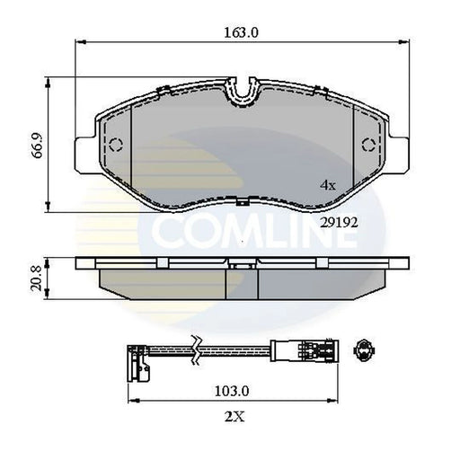 Comline 4 x Front Brake Pad Set CBP21555