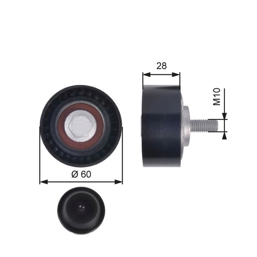 Gates V-Ribbed Belt Deflection/Guide Pulley T36384